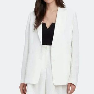 NWT The Author Linen Blend Le Single Relaxed Fit Blazer Jacket